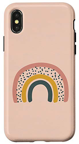 iPhone X XS Neutral Boho Earthy Rainbow Bohemian Abstract Gift - Tan Case
