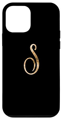 iPhone 12 mini Monogram Alphabet Letter S Black Background Case