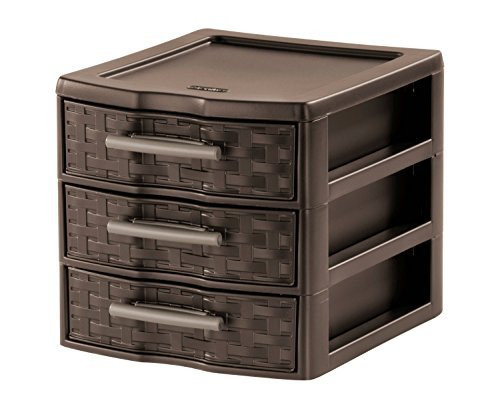 Sterilite Small Weave 3 Drawer Unit - Espresso