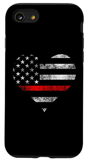 iPhone SE 2020 7 8 Firefighter Wife Heart Flag The Thin Red Line Family Case iPhone SE 2020 7 8 Firefighter Wife Heart Flag The Thin Red Line Family Case