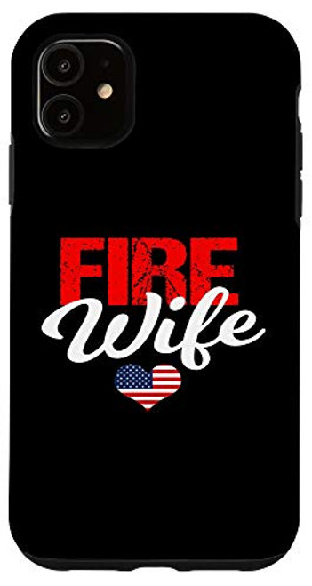 iPhone 11 Fire Wife Flag Heart Firefighter Thin Red Line Fireman Gift Case iPhone 11 Fire Wife Flag Heart Firefighter Thin Red Line Fireman Gift Case
