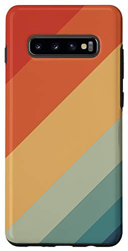 Galaxy S10plus  Retro Stripes Vintage Lines Simple Geometric Colorful 80s 90 Case