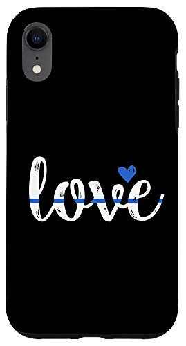 iPhone XR Cute Thin Blue Line Love Design - Police Wife or Girlfriend Case
