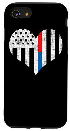 iPhone SE  2020    7   8 Thin Blue Line Thin Red Line American Flag Case