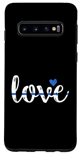 Galaxy S10 Cute Thin Blue Line Love Design - Police Wife or Girlfriend Case