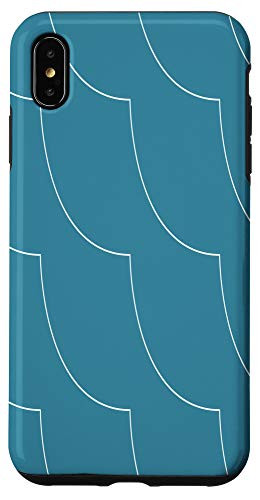iPhone XS Max Blue and White Line Pattern Case