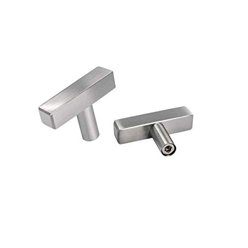 15 Pack OYX Drawer Pulls and Knobs Brushed Nickel J22BSS 2in Overall Length Brushed Nickel Knobs Single Hole Cabinet Pulls Kitchen Cabinet Knobs Cabinet Hardware Knobs and Pulls