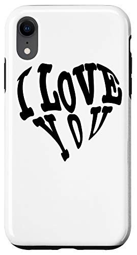iPhone XR I Love You Quote Squiggly Lines Vaporwave Case