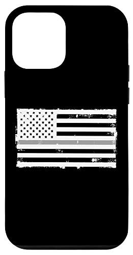 iPhone 12 mini Thin Silver Line American Flag Penal Correctional Officer Case