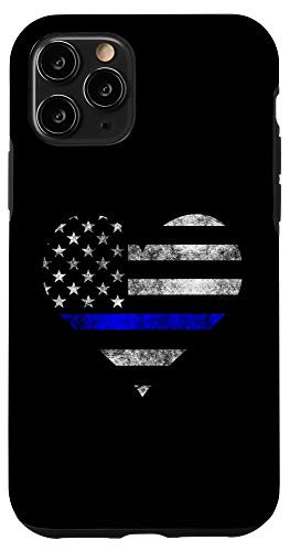 iPhone 11 Pro Police Wife Big Heart Flag The Thin Blue Line Family Case