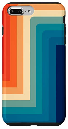iPhone 7 Plus 8 Plus Vintage Line Pattern Red to Dark Blue Retro Design Case