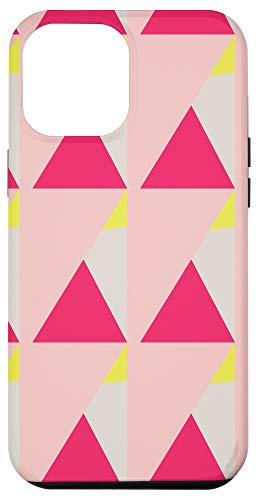 iPhone 12 Pro Max Geometric Pink  and  Yellow Abstract Triangle Color Block Print Case