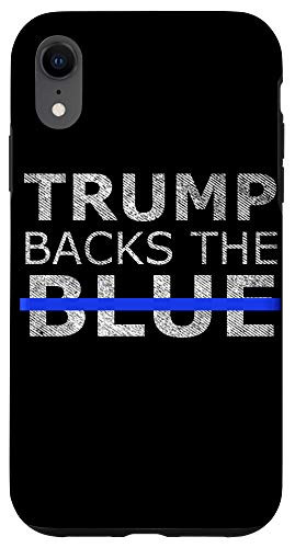 iPhone XR Thin Blue Line Back the Blue Vintage US Flag Police Support Case