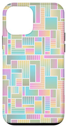 iPhone 12 mini Pink Yellow and Blue Pastel Pattern Case