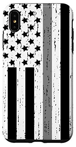 iPhone XS Max Correctional Officer Thin Gray Line American Flag Case