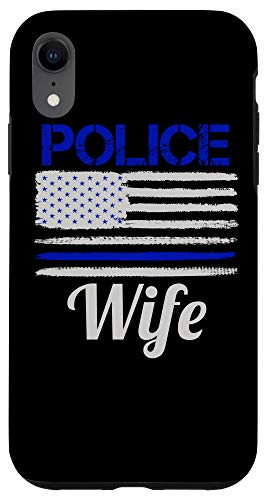iPhone XR Police Wife Thin Blue Line USA Flag Case