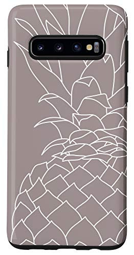 Galaxy S10 Pineapple Tropical Fruit Minimalist Line Art Modern Neutral Case