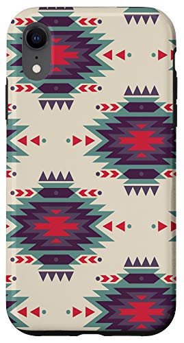 iPhone XR Unique Western Turquoise Red Aztec Navajo Design Case