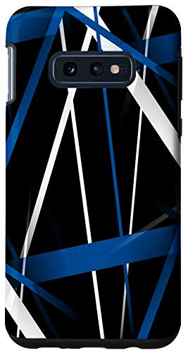 Galaxy S10e Seamless Abstract Blue and White Lines On Black Pattern Case