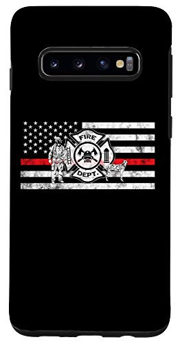 Galaxy S10 Firefighter Gift - Thin Red Line Flag Fire Dog Fireman Case