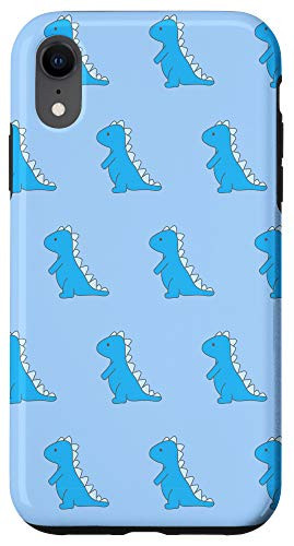 iPhone XR Dinosaur T Rex Phone Case Cute Blue Cartoon Pattern Case