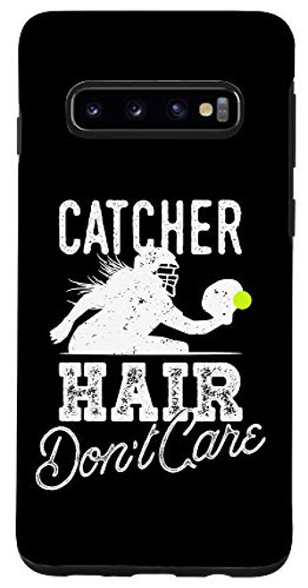 Galaxy S10 Catcher Hair Dont Care Softball Catchers Gift Case Galaxy S10 Catcher Hair Dont Care Softball Catchers Gift Case