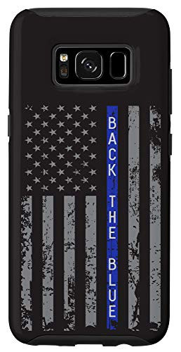 Galaxy S8 Back the Blue American Flag Police Support Blue Line Case