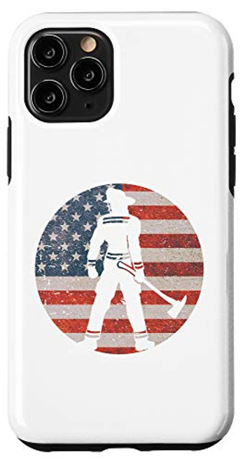 iPhone 11 Pro Firefighter USA Flag Vintage Thin Red Line Fireman Gift Case iPhone 11 Pro Firefighter USA Flag Vintage Thin Red Line Fireman Gift Case