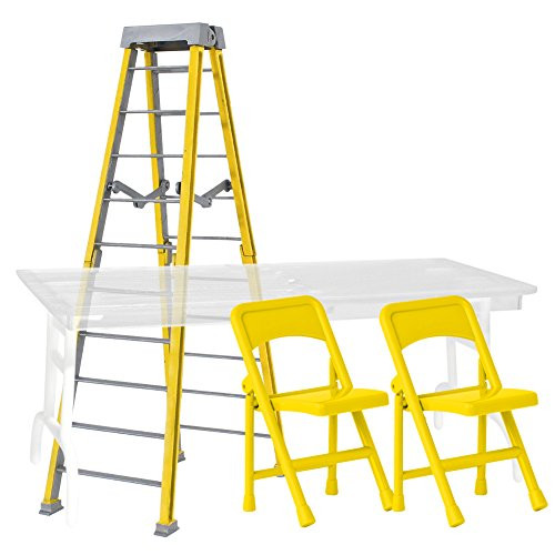 Ultimate Ladder, Table and Chairs Yellow Playset for WWE Wrestling Action Figures