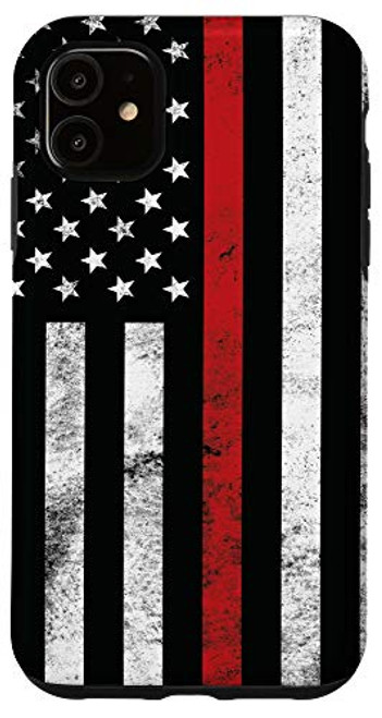 iPhone 11 Patriotic Thin Red Line USA American Flag Firefighter Gift Case iPhone 11 Patriotic Thin Red Line USA American Flag Firefighter Gift Case