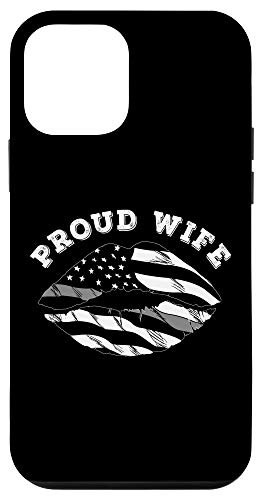 iPhone 12 mini Correction Officer Proud Wife Thin Grey Line Lips USA Flag Case