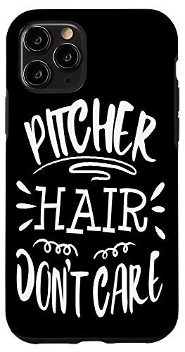 iPhone 11 Pro Softball Pitcher Player Funny Gift Hair Dont Care Case