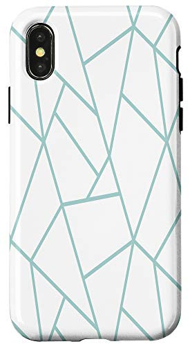 iPhone X XS Teal Line Pattern Case