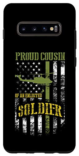 Galaxy S10plus  Armed Forces Gift for Military Cousin Thin Green Line Flag Case