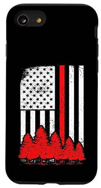 iPhone SE  2020    7   8 USA Flag Pine Trees Firefighter Thin Red Line Fireman Gift Case iPhone SE  2020    7   8 USA Flag Pine Trees Firefighter Thin Red Line Fireman Gift Case