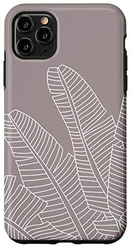 iPhone 11 Pro Max Banana Leaves Botanical Tropical Plant Line Art Boho Neutral Case