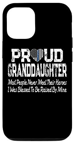 iPhone 12 12 Pro Proud Granddaughter Thin Blue Line Flag Heart Police Support Case