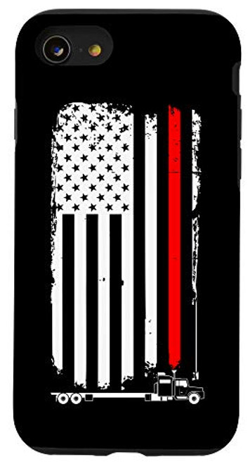 iPhone SE  2020    7   8 American Flag Truck Drivers   USA Trucker Gift Case