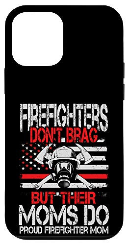 iPhone 12 mini Proud Firefighter Mom Thin Red Line US Flag Case