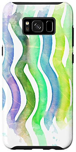 Galaxy S8plus  Cool Blue Green Vintage Abstract Wavy Lines Gift Case