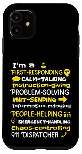iPhone 11 Dispatcher 911 Thin Yellow Line Emergency Appreciation Gift Case