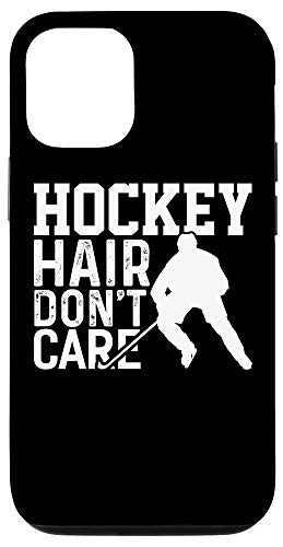 iPhone 12 12 Pro Hockey Hair Dont Care Funny Hockey Case