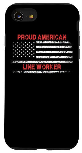 iPhone SE  2020    7   8 Proud American Patriotic USA Flag Gift Line Worker Case