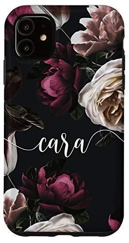 iPhone 11 Cara - Elegant Floral Personalized Girls First Name Case