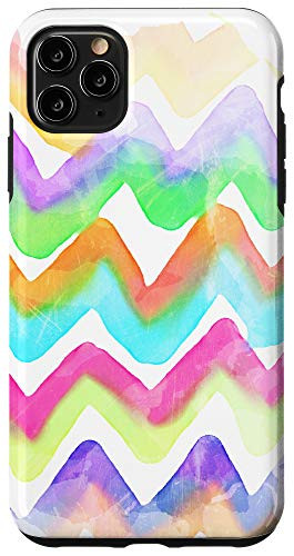 iPhone 11 Pro Max Cool Rainbow Watercolor Vintage Abstract Wavy Lines Gift Case