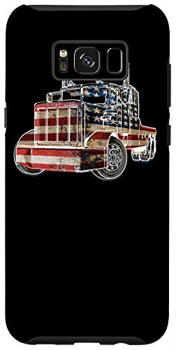 Galaxy S8plus  US American Flag Semi Truck Driver 18 Wheeler Trucker Gift Case