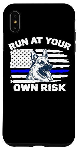 iPhone XS Max Police Officer K9 Support American Flag Thin Blue Line Case
