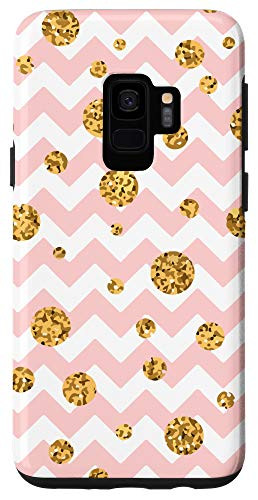 Galaxy S9 Cute Polka Dot Lines Pink ZigZag Stripes Pattern Case