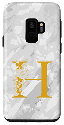 Galaxy S9 Monogram Letter Initial H White Case