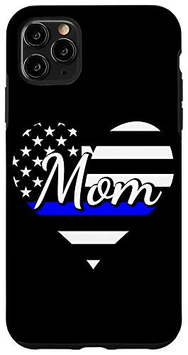 iPhone 11 Pro Max Mother of Police Officer Thin Blue Line Flag Phone Case